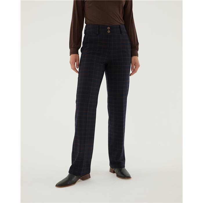 Pantalón recto cuadros 