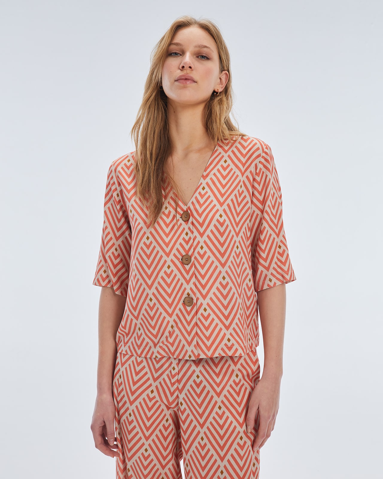 Camisa manga corta naranja 