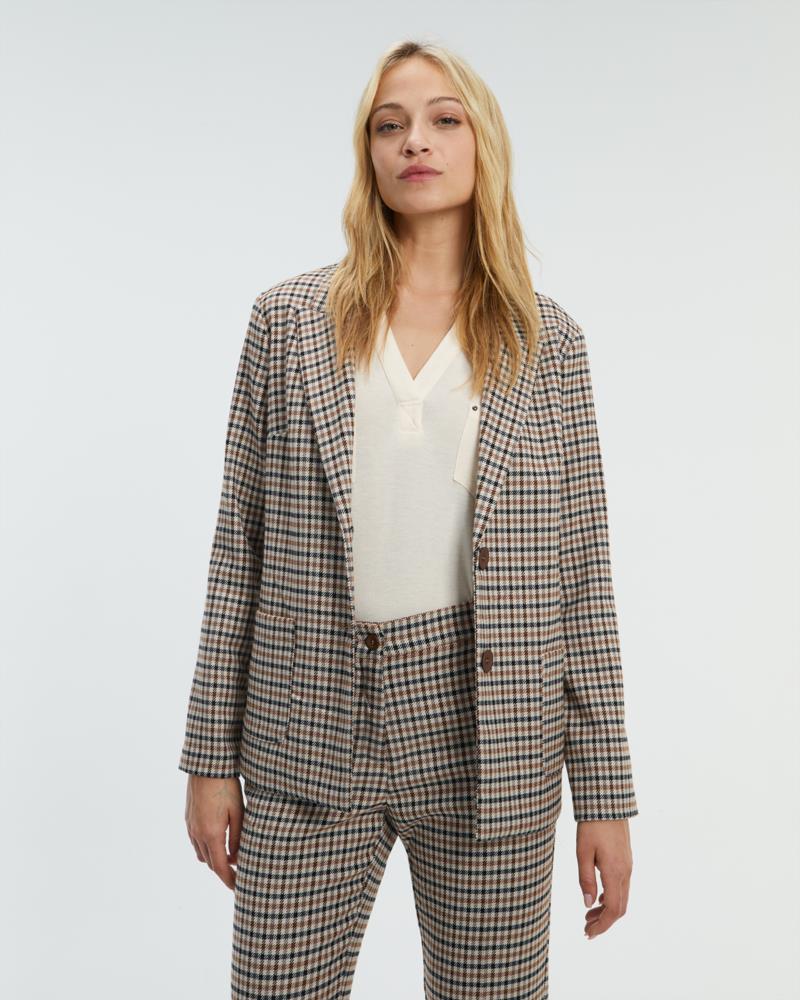 Blazer cuadros marrón