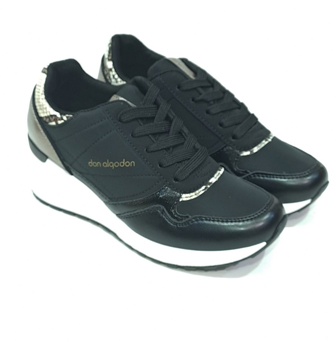 Sneakers cuña pitón