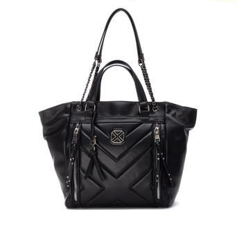 Bolso Shopper cremalleras negro Xti