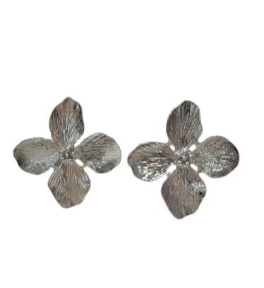 Pendientes Flor plateados