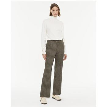 Pantalón recto punto espiga fantasía marrón Paz Torras