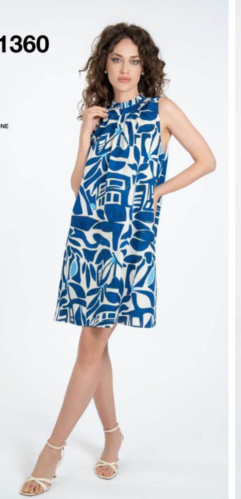 Vestido azul y blanco Alessandra