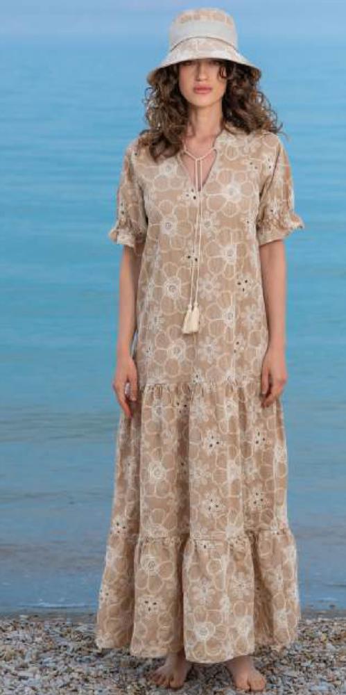 Vestido floral bordado Alessandra