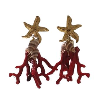 Pendientes Corales conchas