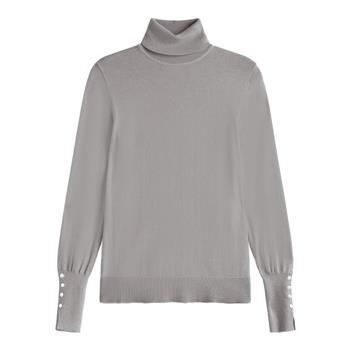 Jersey báscio cuello alto gris Paz Torras