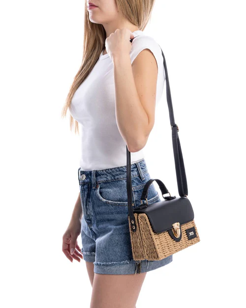Bolso Caja rafia negro Xti
