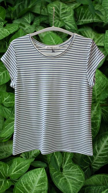 Camiseta Listas manga corta azul