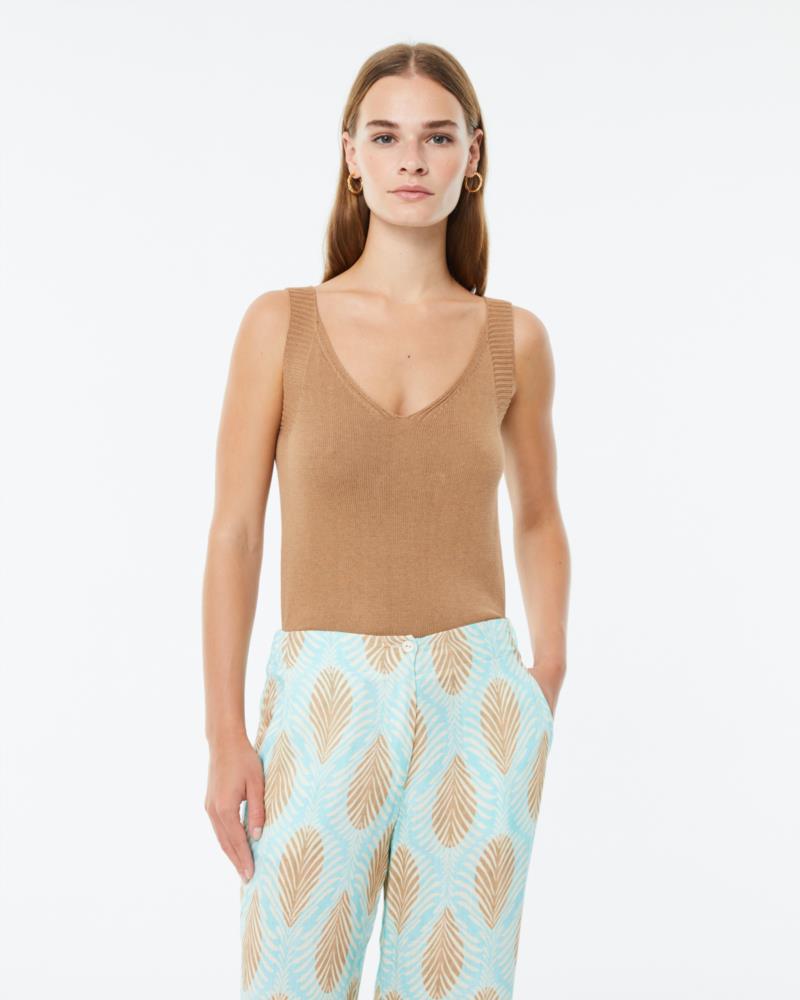 Top Tricot marrón Paz Torras