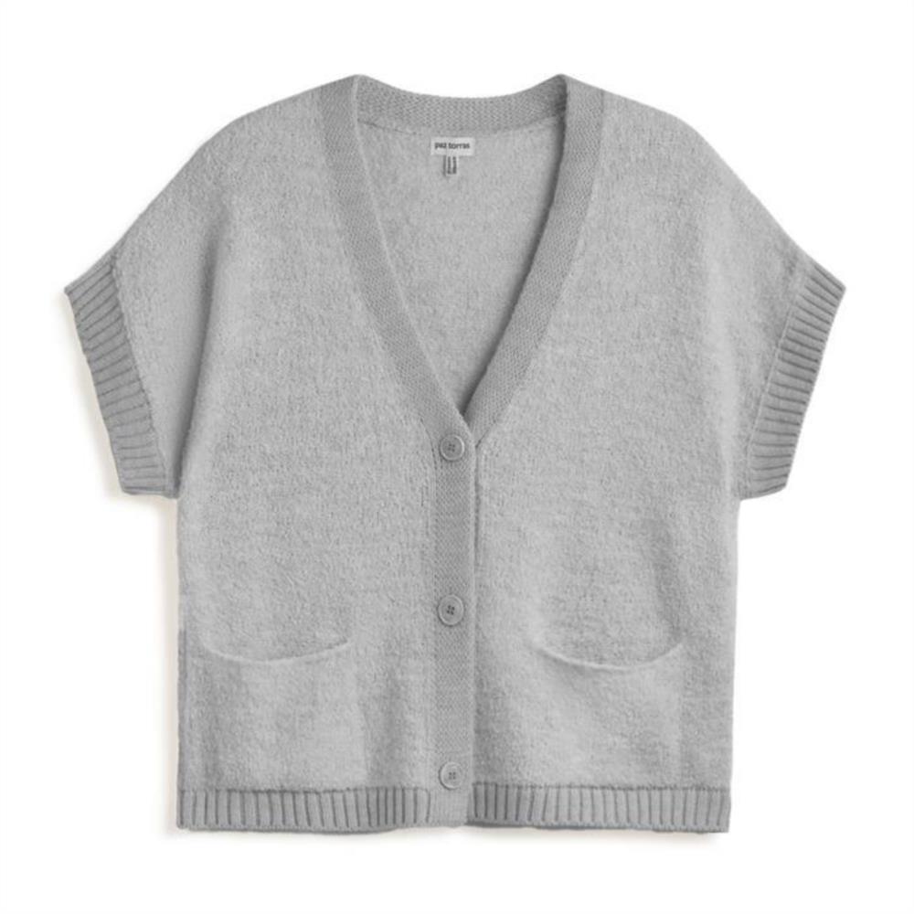 Cardigan manga corta gris Paz Torras