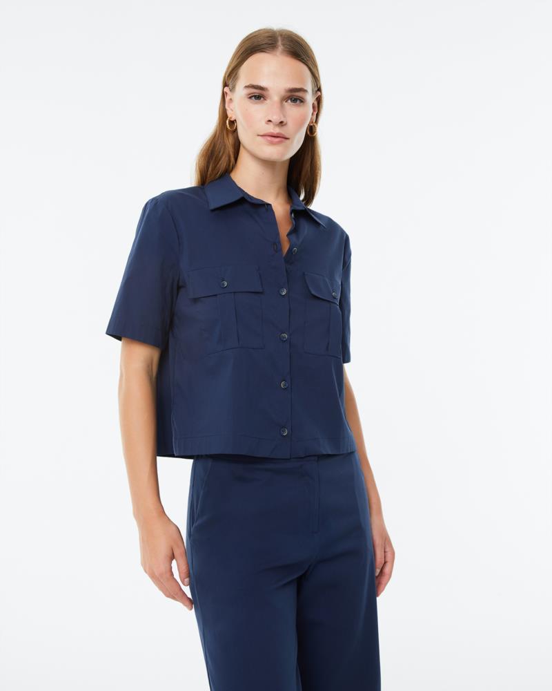 Camisa Popelín marino Paz Torras