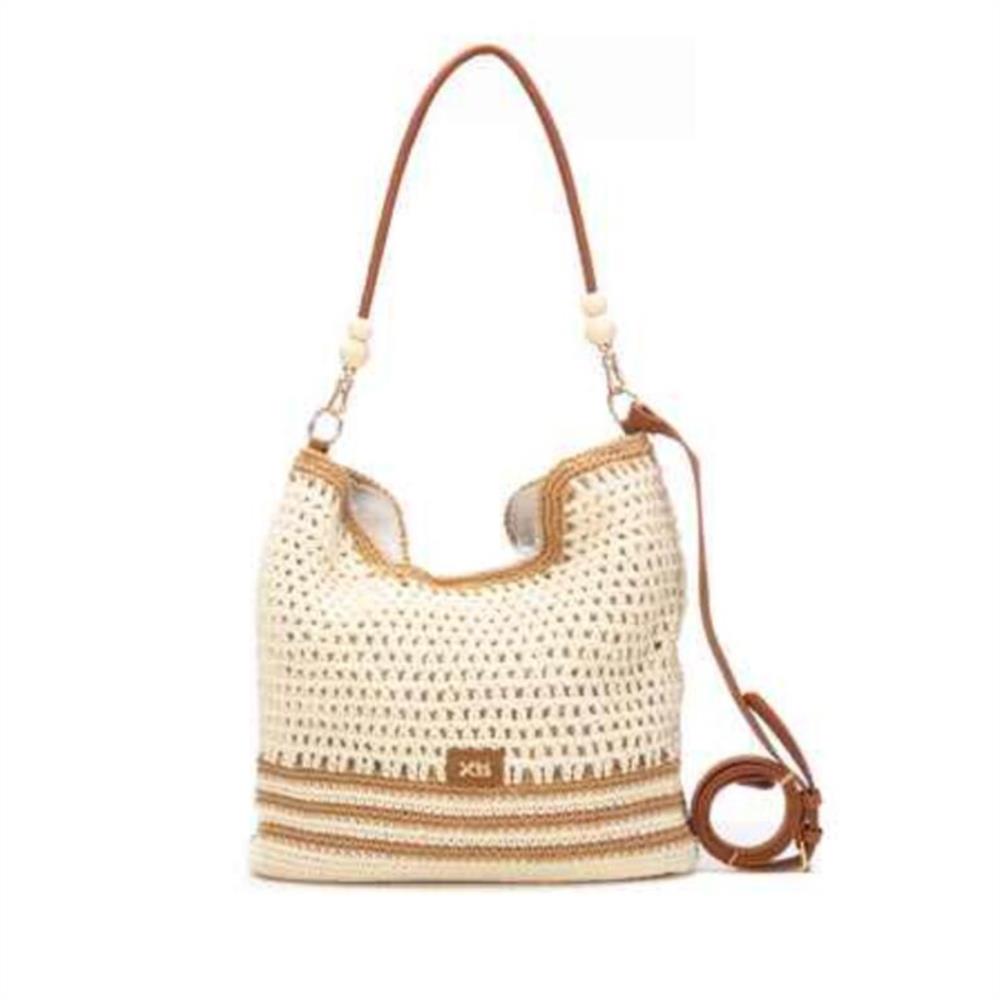 Bolso Boho rafia marrón Xti