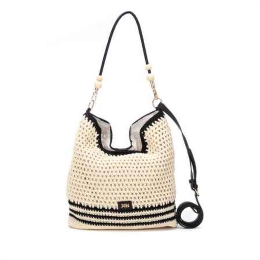 Bolso Boho rafia negro Xti
