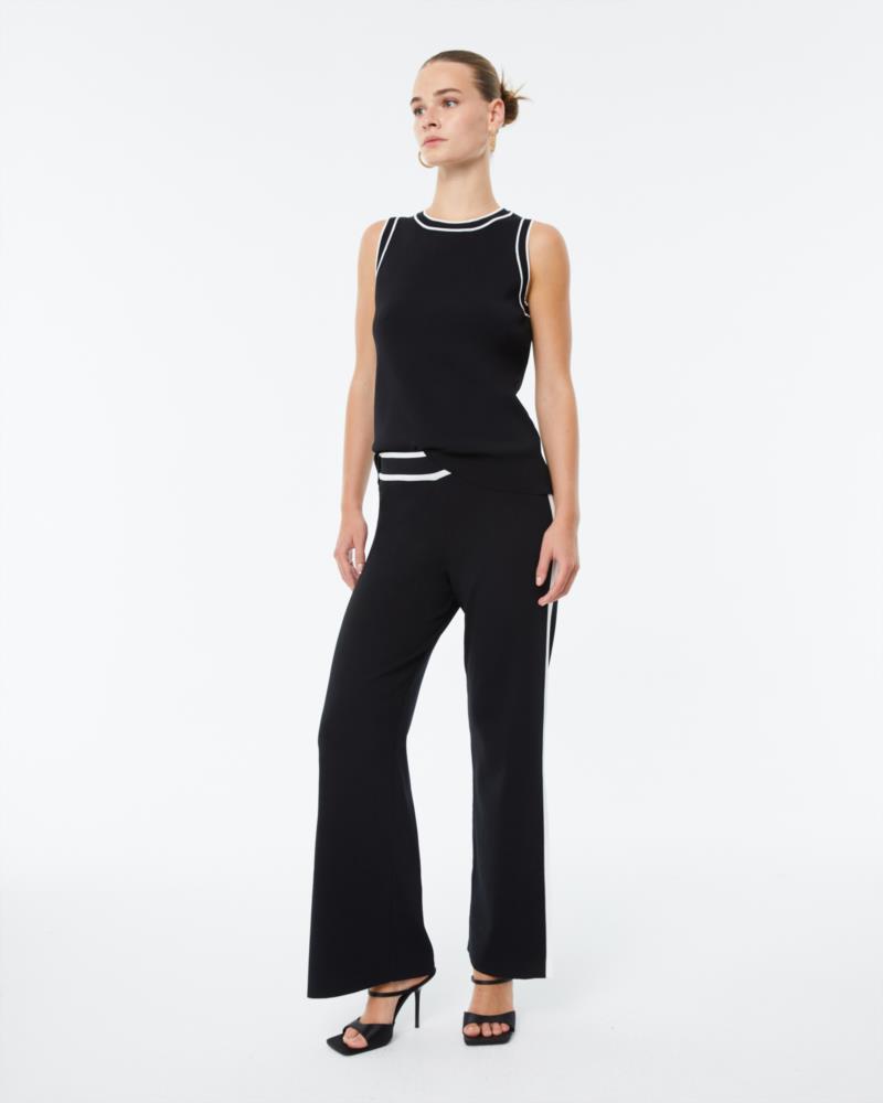 Pantalón punto bicolor negro Paz Torras