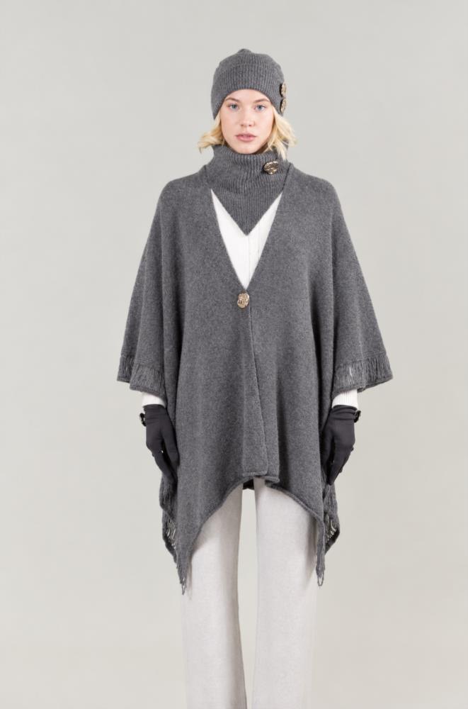 Poncho Mantella gris Alessandra