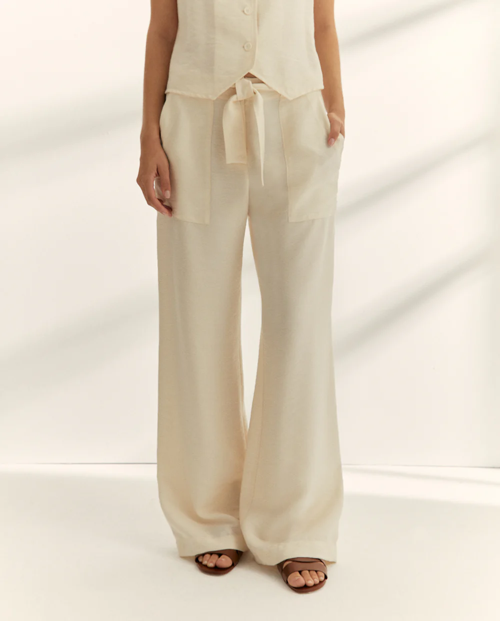 Pantalón ancho mujer lazada Paz Torras