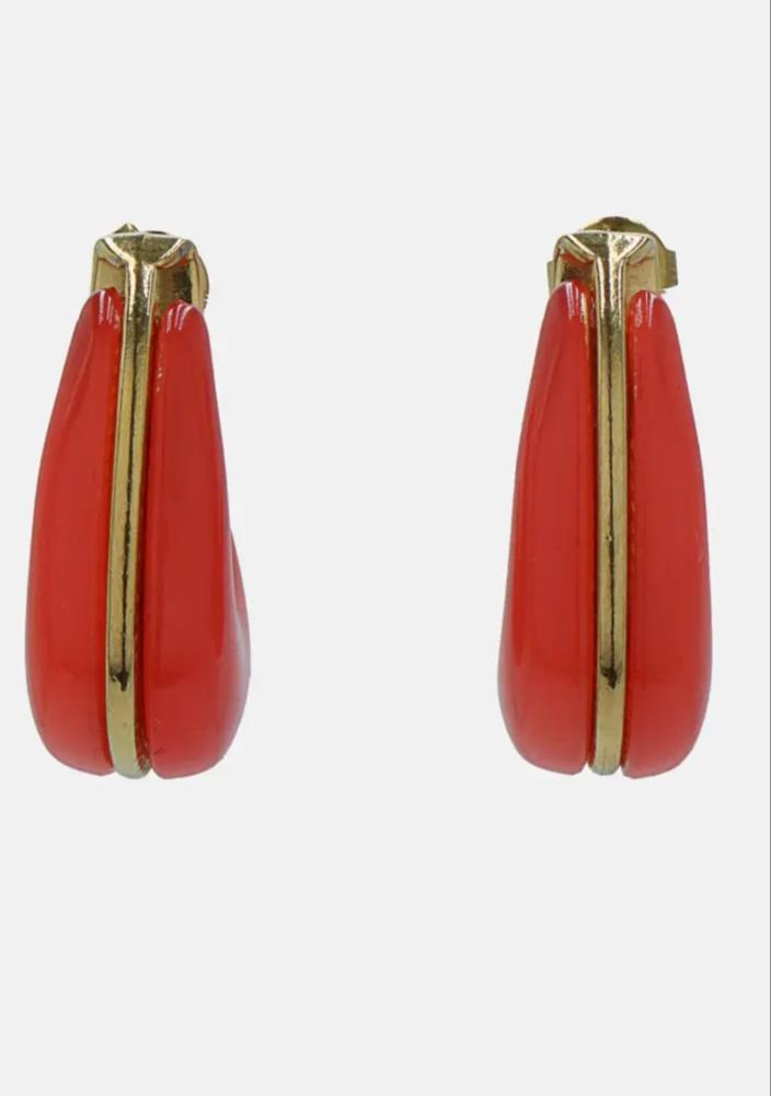 Pendiente Bottega rojo 