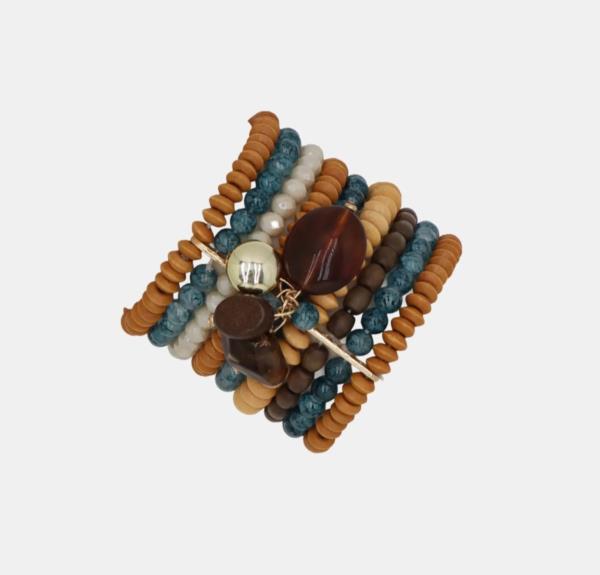 Pulsera Botton étnica azul 