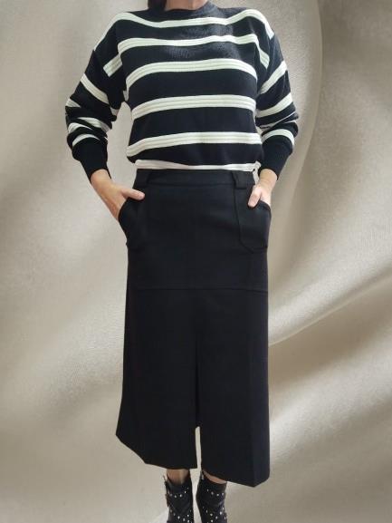 Falda midi Scuba Black See The Moon