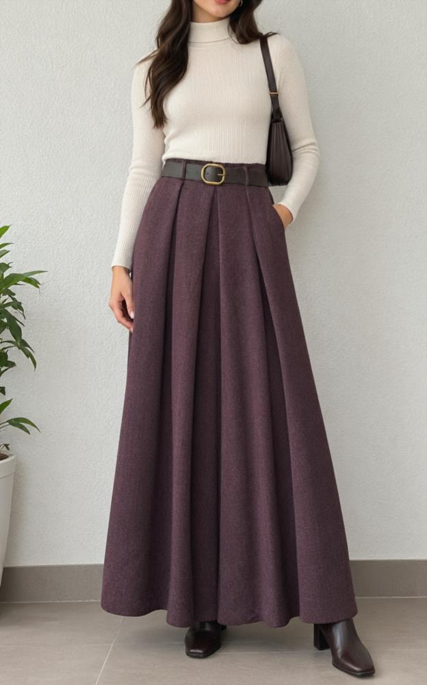 Falda pantalón Oniria berenjena Sense