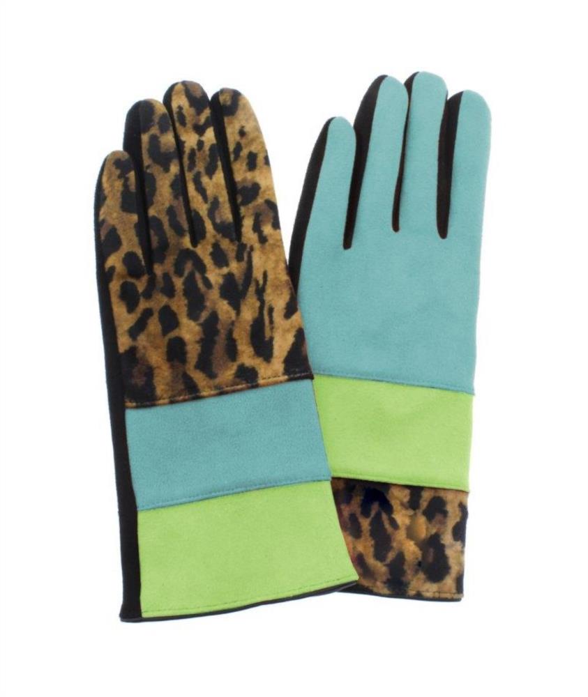 Guantes Leopardo turquesa