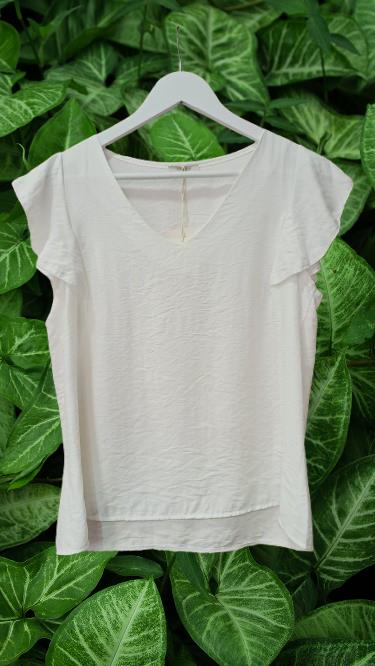 Blusa Coquette volante blanco