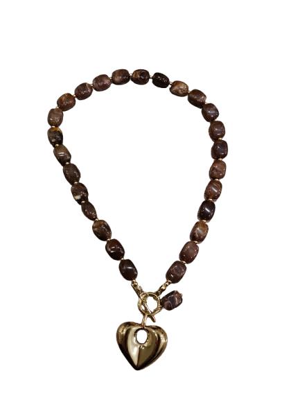 Collar Corazón marrón Raviel