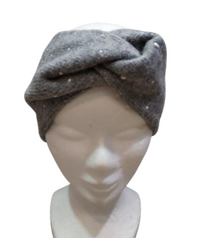 Turbante Perlas grey 