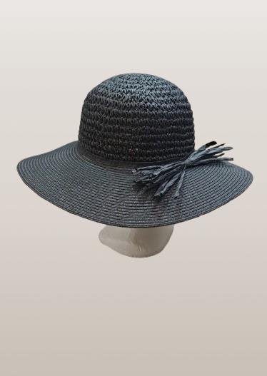 Sombrero rafia Lazo negro Alessandra